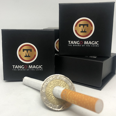Pen or Cigarette Thru 2 Euros by Tango (E0012) - Trick